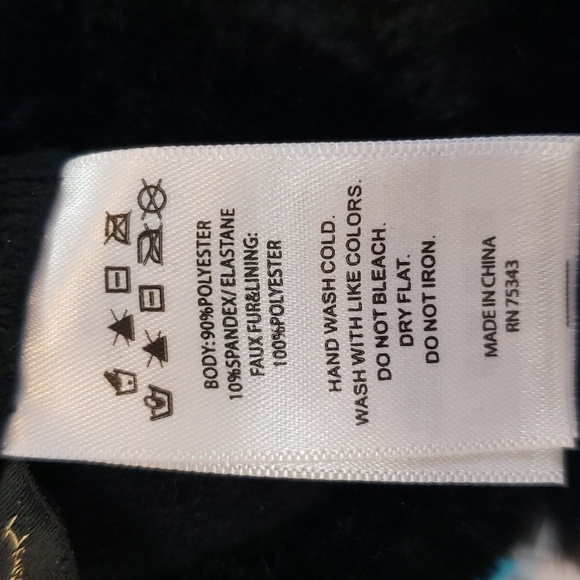 House of Harlow 1960 Black Faux Fur Wristlet with Shearling Trim Gloves, M/L - Picture 2 of 6